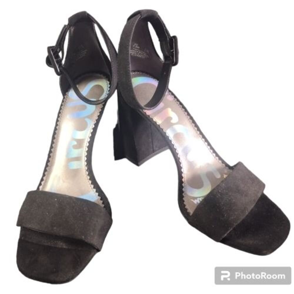 Sam Edelman Circus Womens Black Chunky High Heel Size 7.5